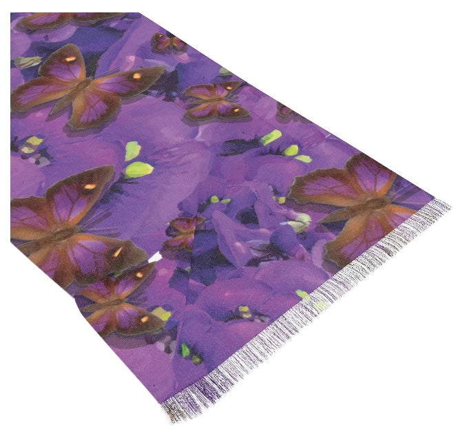 Australian Azure Butterfly Light Scarf — Floral Whimsical Wrap for Spring & Gifts