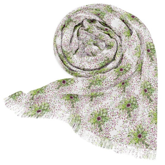 Light Scarf — Delicate Pastel Floral Pattern Scarf