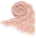 Pastel Pink Geometric with Australian yellow wattle Light Scarf — Lightweight Spring Fashion Wrap