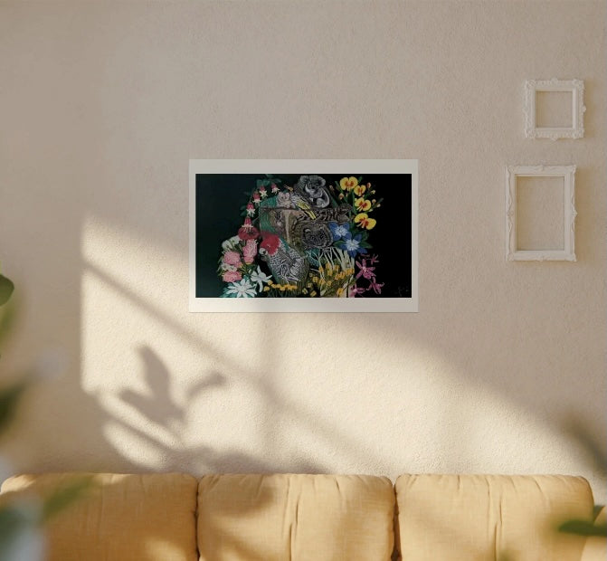 Soft pastel CapitalTerritory of Australia - Flora and fauna Poster — Textured Matte Art Print