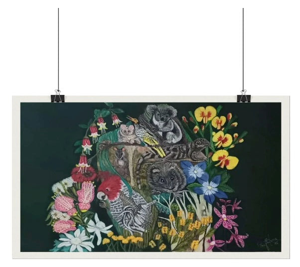 Soft pastel CapitalTerritory of Australia - Flora and fauna Poster — Textured Matte Art Print