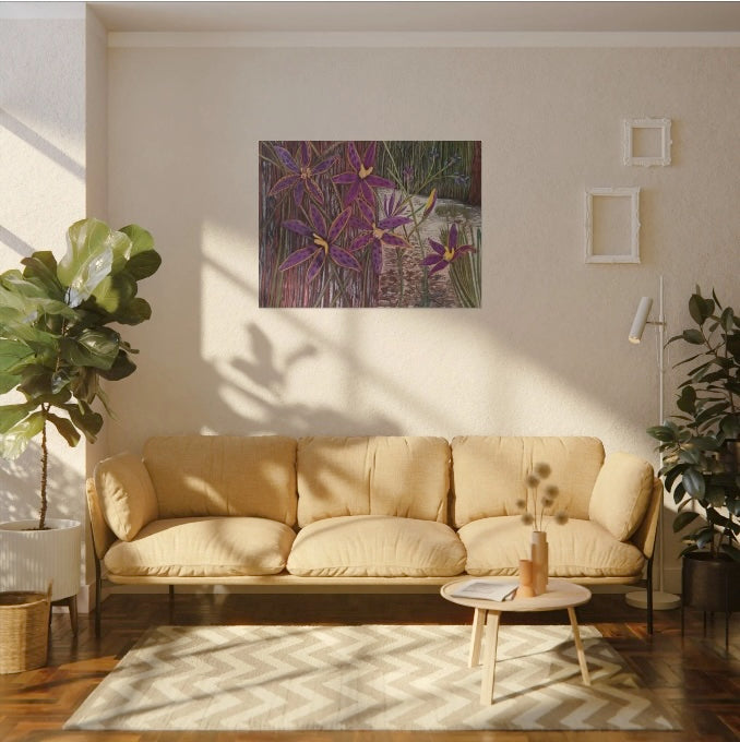 Western Australian Queen of Sheba Orchid Canvas Art — Stretched Matte Nature Wall Decor