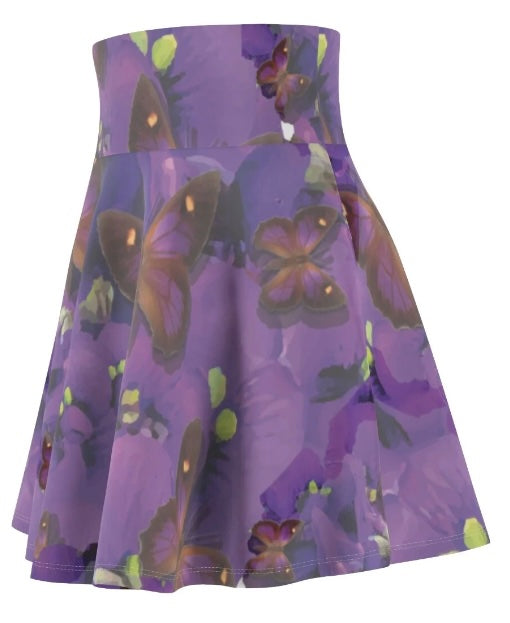 Women's Skater Skirt Azure Butterfly